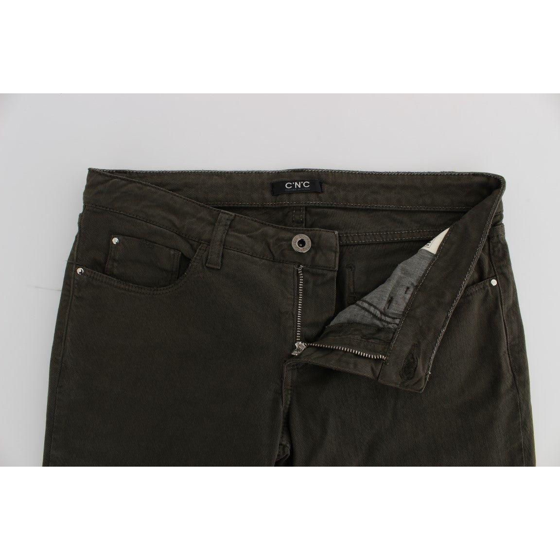 Costume National Green Cotton Blend Slim Fit Jeans SIG32577-1
