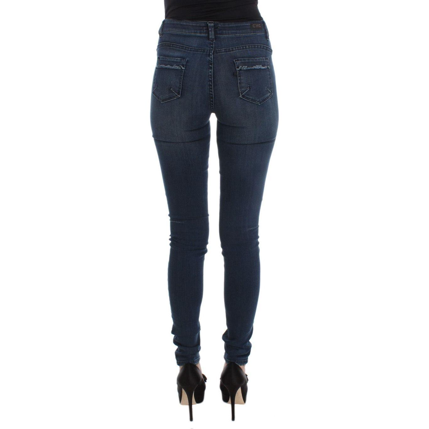 Costume National Blue Cotton Blend Slim Fit Jeans SIG32578-1