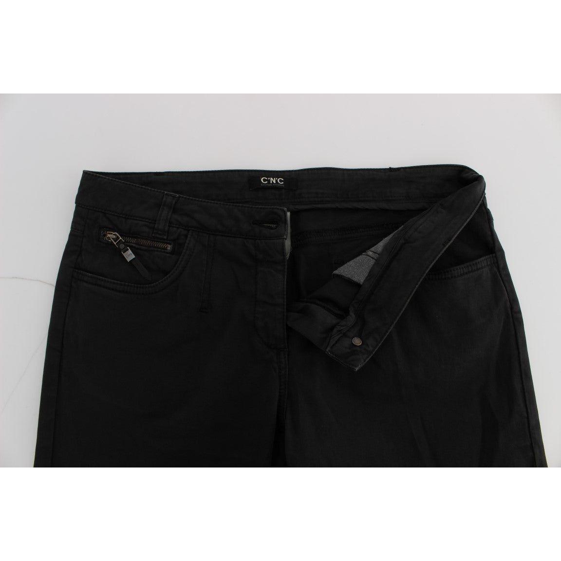 Costume National Black Cotton Capri Cropped Denim Jeans SIG32587-1