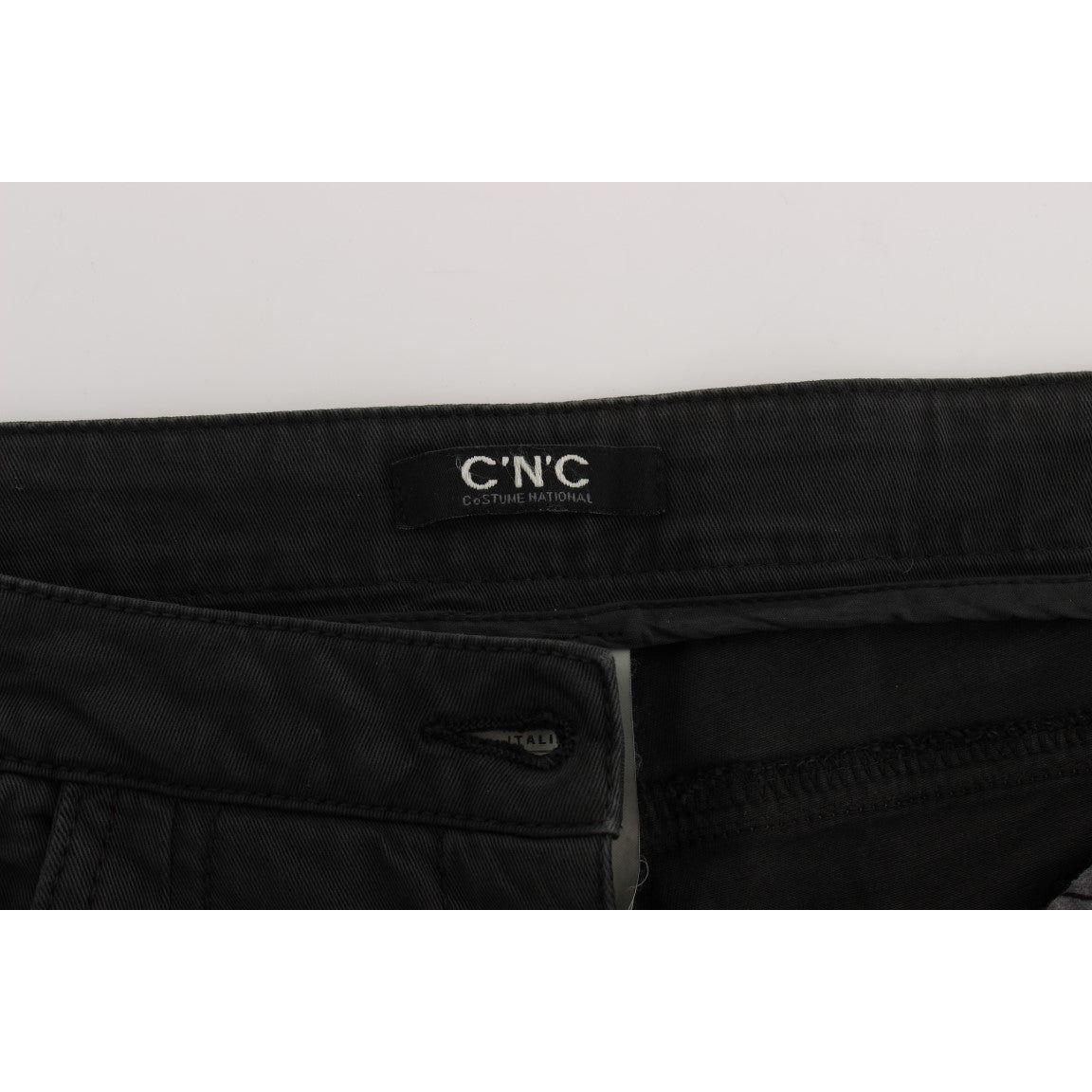 Costume National Black Cotton Capri Cropped Denim Jeans SIG32587-1