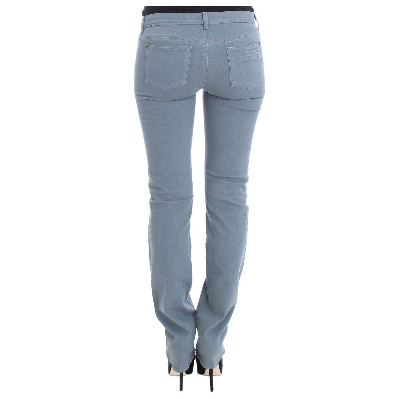 Ermanno Scervino Blue Cotton Blend Slim Fit Bootcut Jeans SIG30289-2