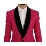 Dolce & Gabbana Pink Floral Brocade Slim Blazer Jacket SIG50050-1
