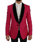 Dolce & Gabbana Pink Floral Brocade Slim Blazer Jacket SIG50050-1