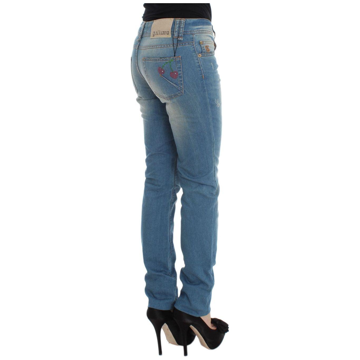 John Galliano Blue Wash Cotton Blend Slim Fit Jeans SIG30159-2