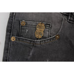 John Galliano Gray Wash Cotton Blend Slim Fit Stretch Jeans SIG30178-4