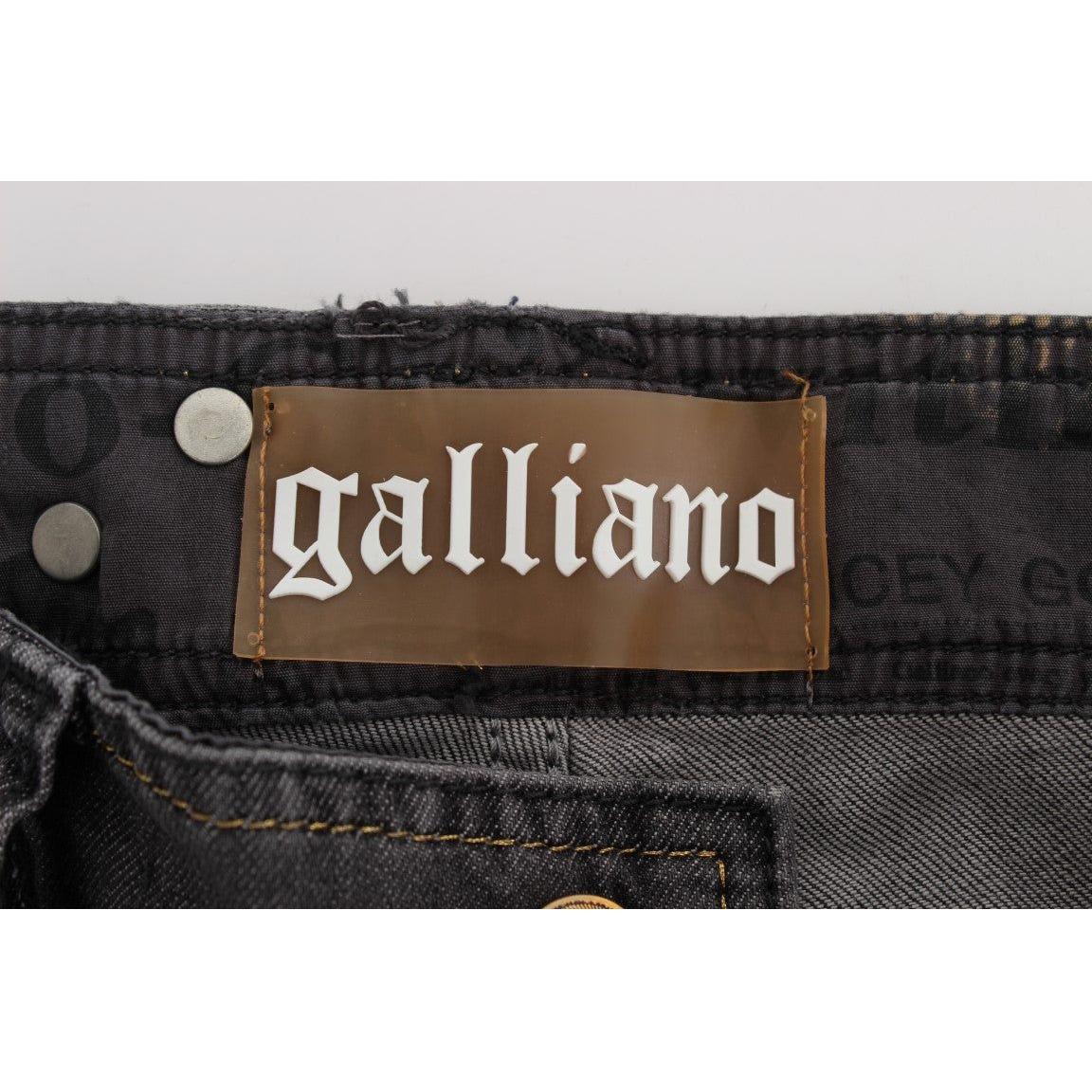 John Galliano Gray Wash Cotton Blend Slim Fit Stretch Jeans SIG30178-4