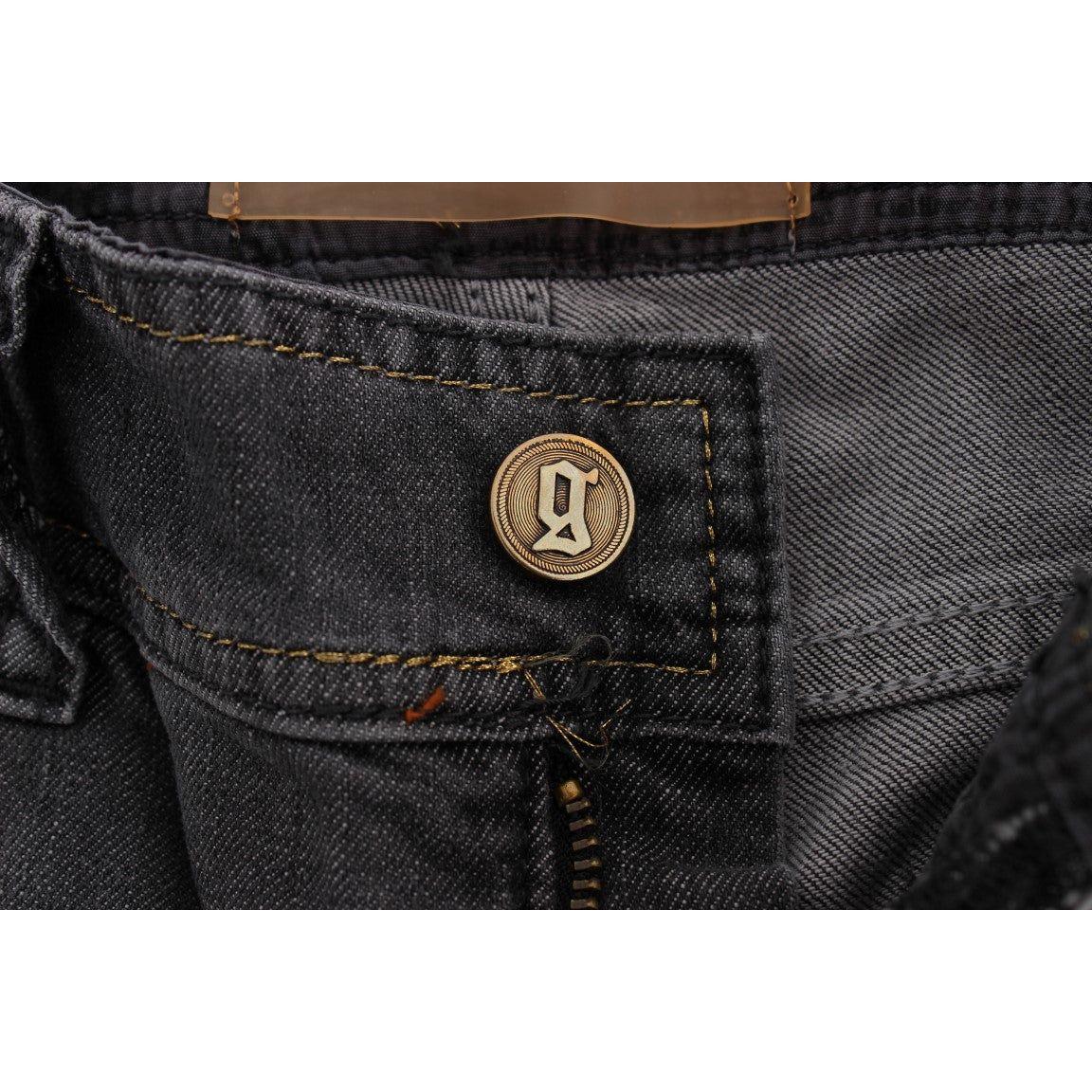 John Galliano Gray Wash Cotton Blend Slim Fit Stretch Jeans SIG30178-4