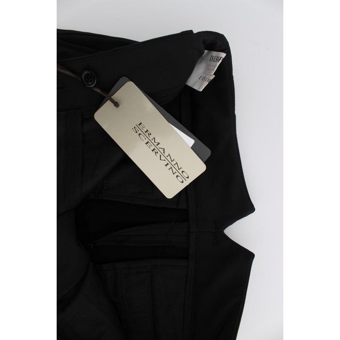 Ermanno Scervino Black Cotton Blend Capri Cropped Pants SIG30401-1