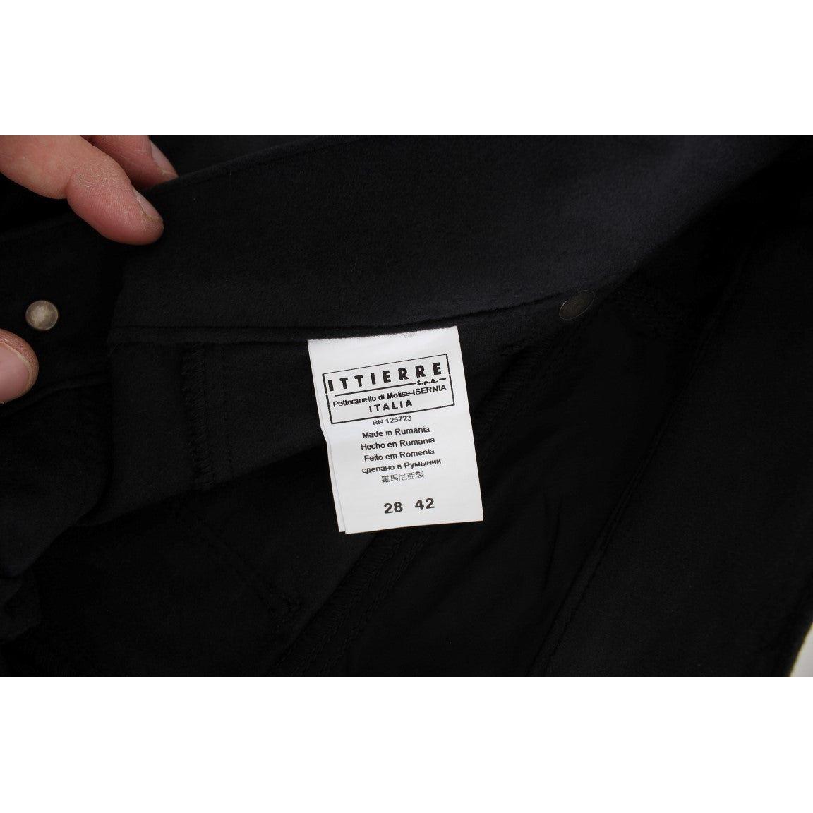 Ermanno Scervino Black Cotton Blend Regular Fit Pants SIG30403-1