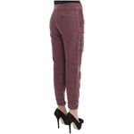 Ermanno Scervino Chic Bordeaux Capri Cropped Cargo Pants Ermanno Scervino Dim Gray