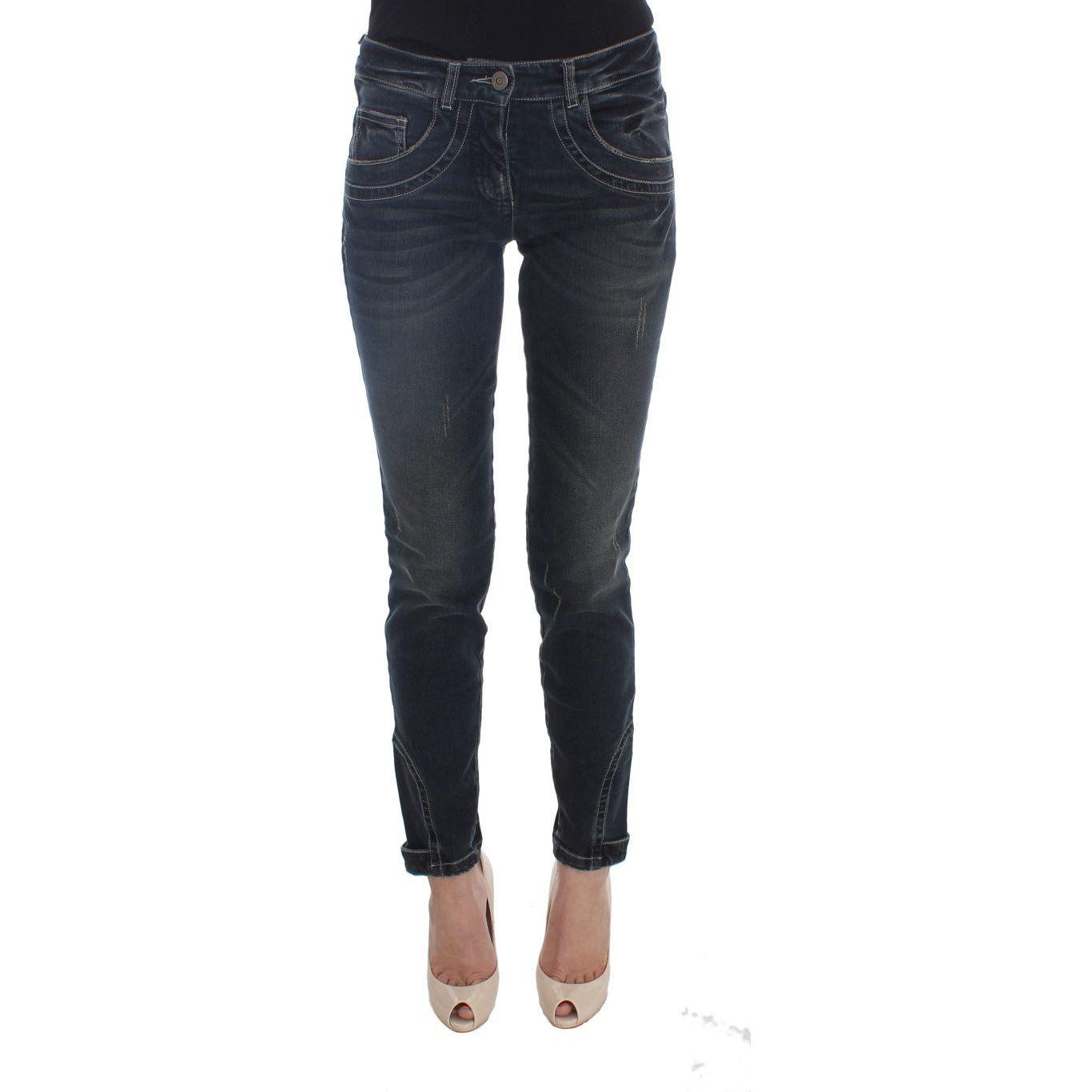 Ermanno Scervino Blue Cotton Blend Slim Fit Jeans SIG30417-1