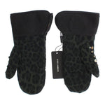 Dolce & Gabbana Elegant Studded Gray Wool Shearling Gloves Dolce & Gabbana Dark Slate Gray
