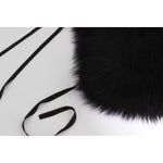 Dolce & Gabbana Elegant Black Fox Fur Silk Shoulder Wrap Fur Wrap Scarves Dolce & Gabbana Light Gray