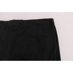 Dolce & Gabbana Blue Striped Cotton Dress Formal Pants PAN60356-1