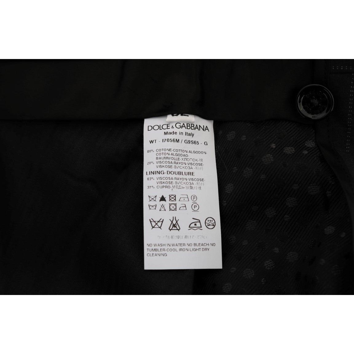 Dolce & Gabbana Blue Striped Cotton Dress Formal Pants PAN60356-1