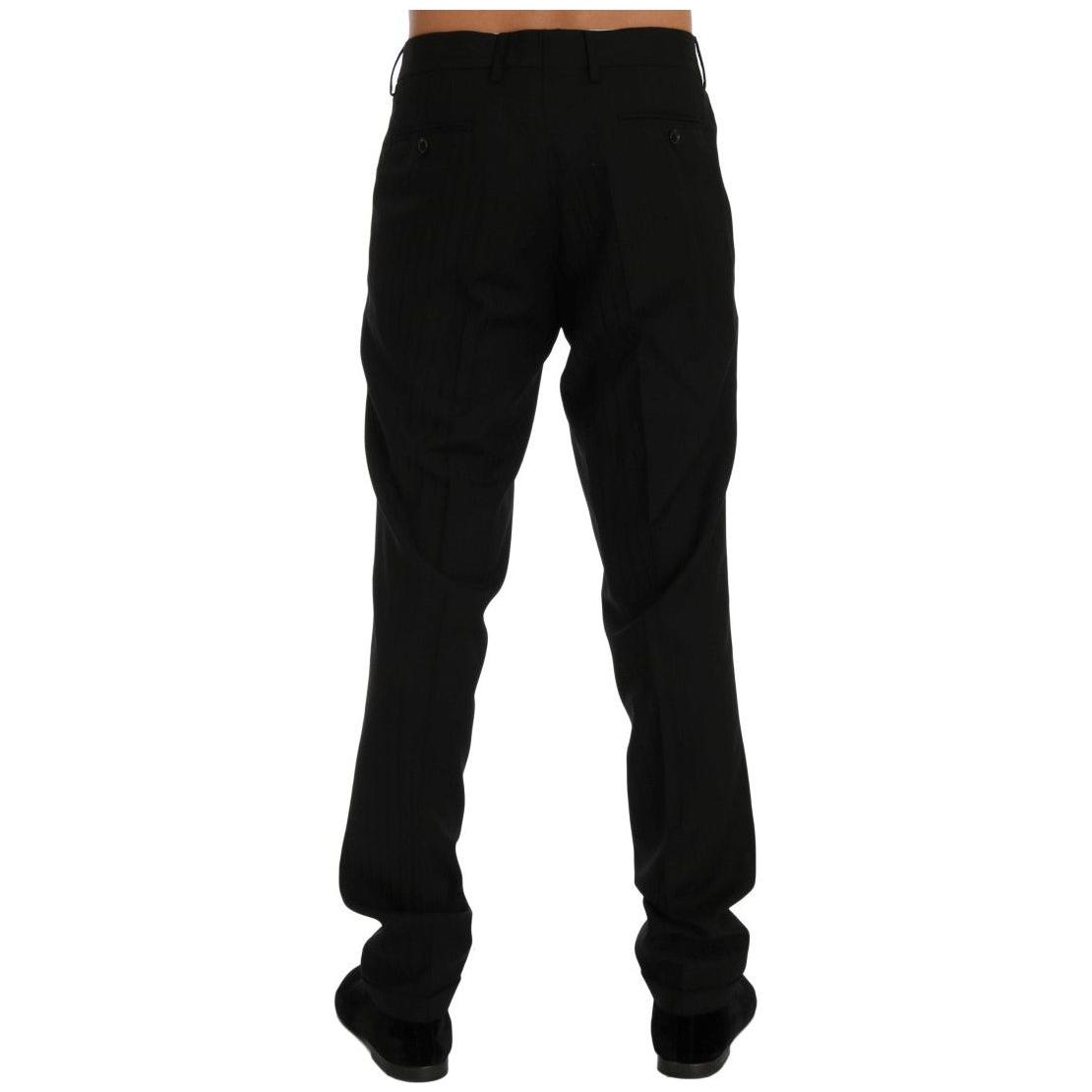 Dolce & Gabbana Black Striped Wool Stretch Pants PAN60381-54