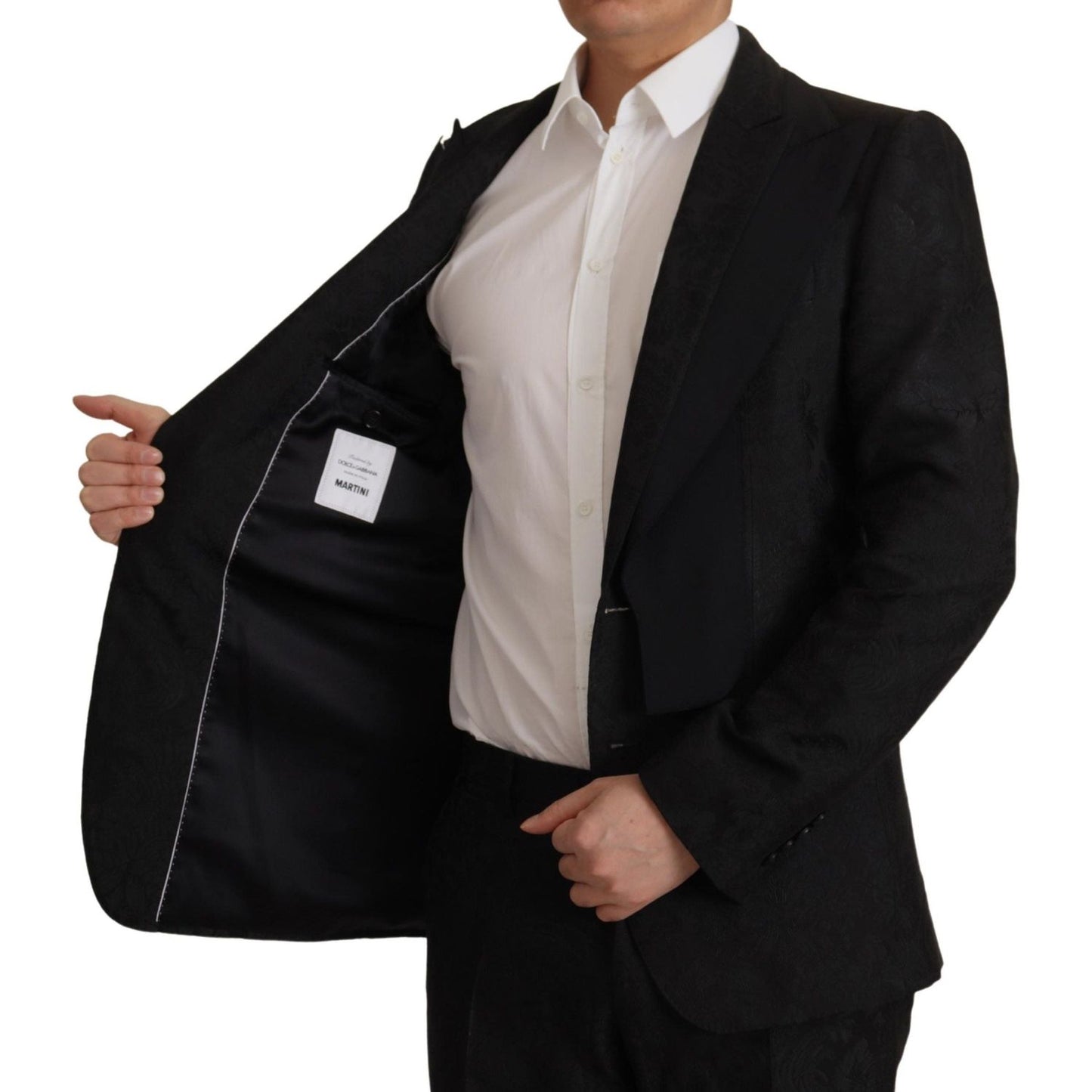 Dolce & Gabbana Black Polyester Formal 2 Piece MARTINI Suit KOS1996- 48