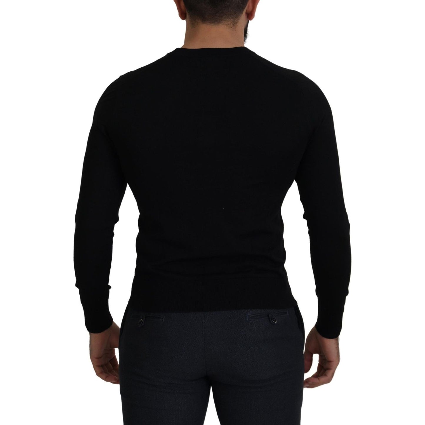 Dolce & Gabbana Black Wool Button Down Cardigan Sweater TSH8148- 44