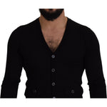 Dolce & Gabbana Black Wool Button Down Cardigan Sweater TSH8148- 44