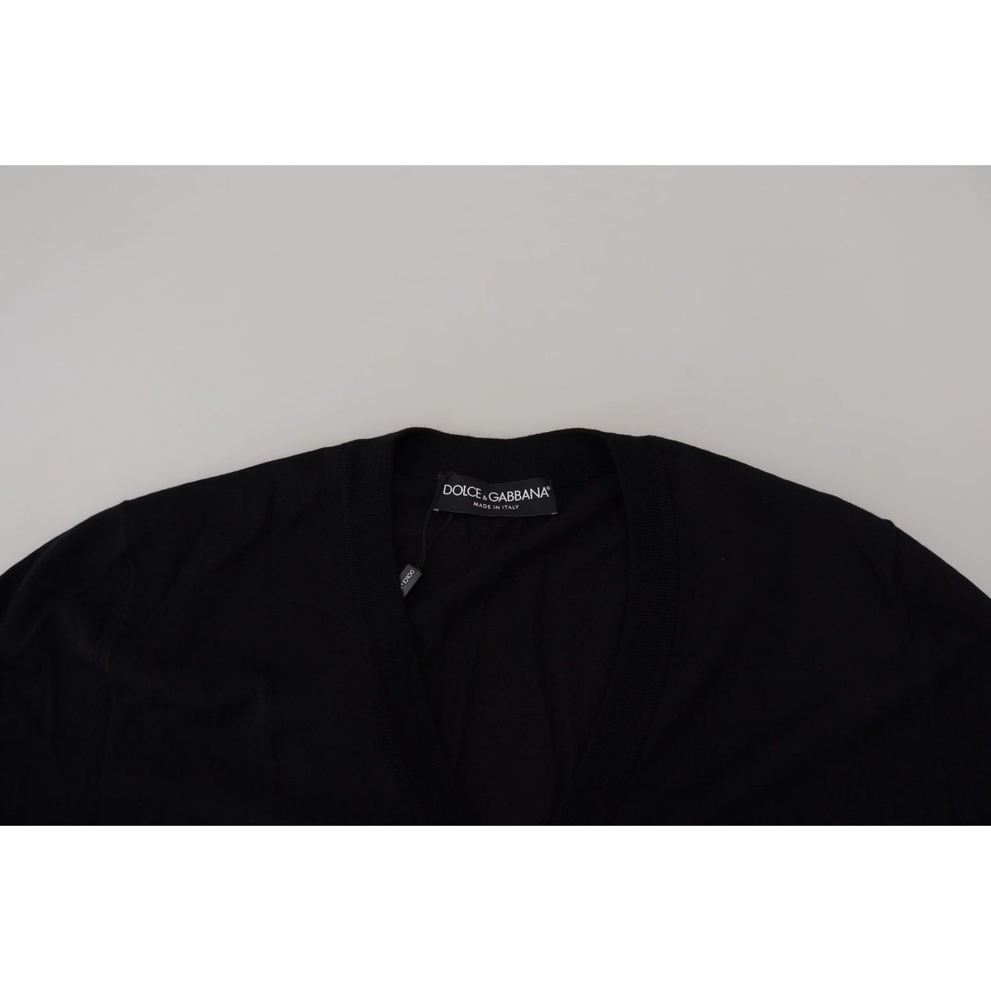 Dolce & Gabbana Black Wool Button Down Cardigan Sweater TSH8148- 44