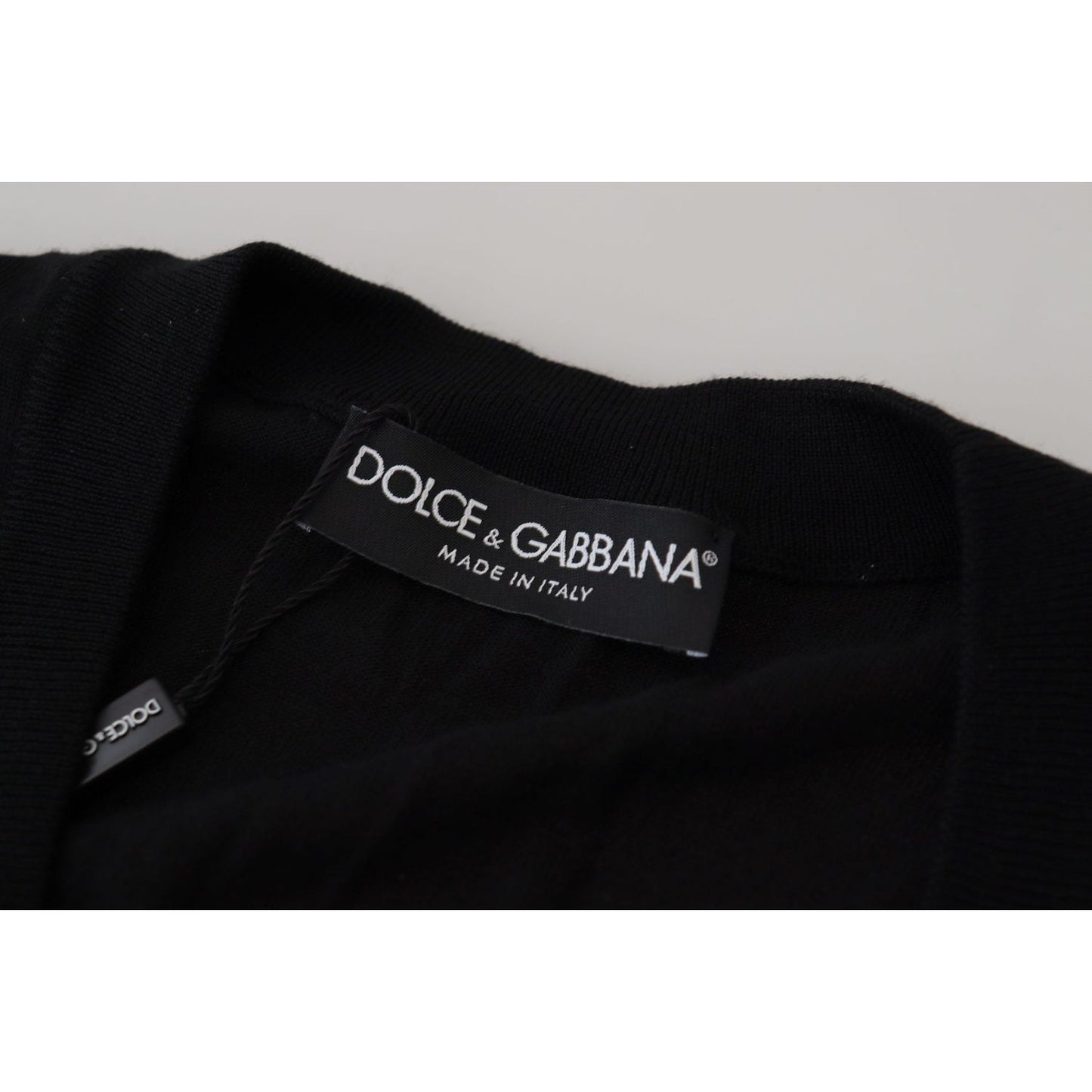 Dolce & Gabbana Black Wool Button Down Cardigan Sweater TSH8148- 44