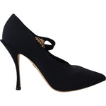 Dolce & Gabbana Black Socks Stretch Crystal Pumps Shoes LA10050- 35.5