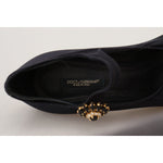 Dolce & Gabbana Black Socks Stretch Crystal Pumps Shoes LA10050- 35.5
