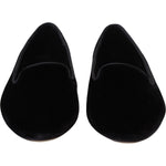 Dolce & Gabbana Black Velvet Slip Ons Loafers Flats Shoes LA10082- 35