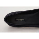 Dolce & Gabbana Black Velvet Slip Ons Loafers Flats Shoes LA10082- 35