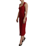 Dolce & Gabbana Red Sweetheart Neck Bodycon Midi Dress DR28778 - 36
