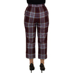 Dolce & Gabbana Gray Checked High Waist Cropped Trouser Pants PAN73070 -42