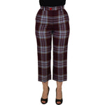 Dolce & Gabbana Gray Checked High Waist Cropped Trouser Pants PAN73070 -42