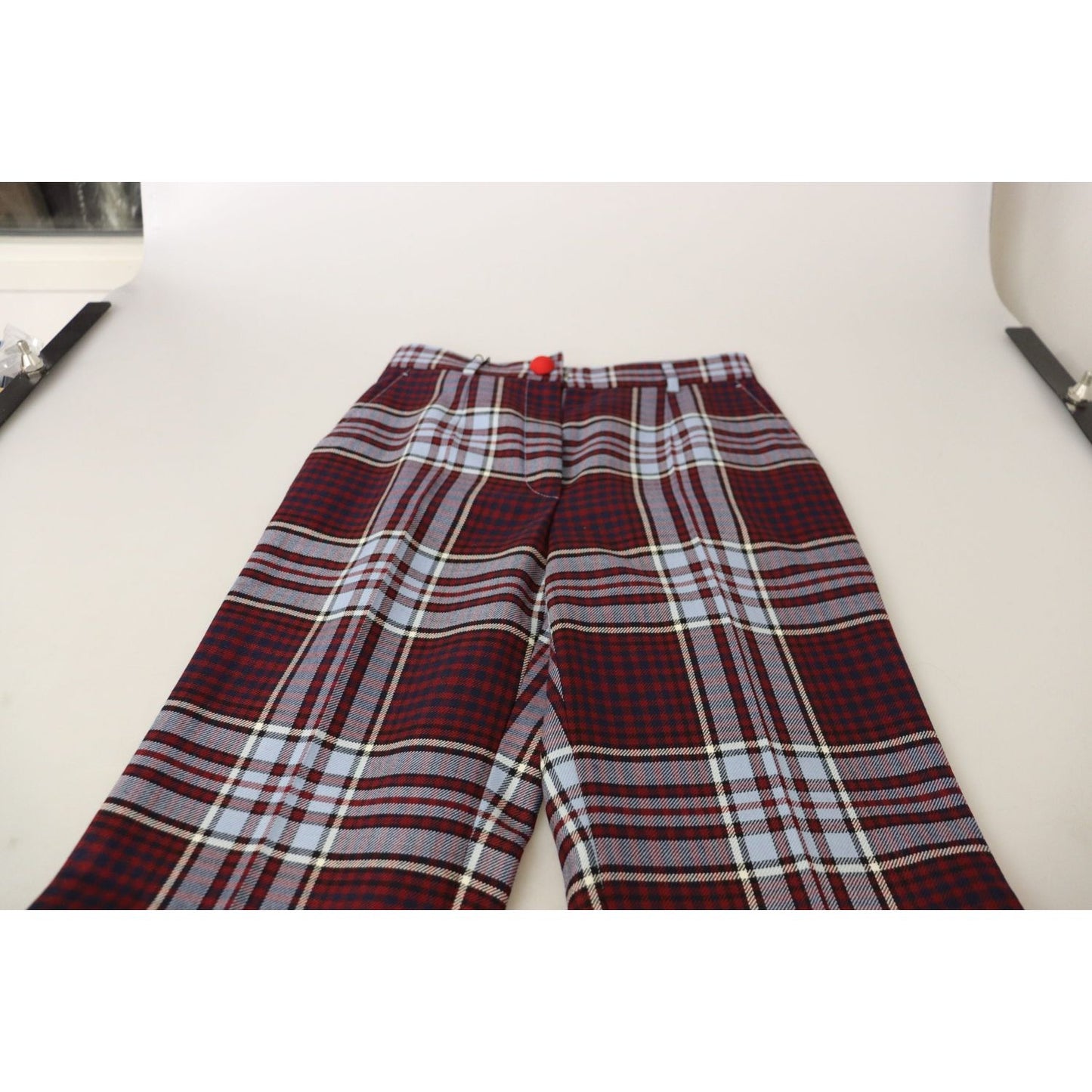 Dolce & Gabbana Gray Checked High Waist Cropped Trouser Pants PAN73070 -42