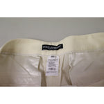 Dolce & Gabbana Ivory High Waist Cropped Folded Hem Trousers Pants PAN73086- 50