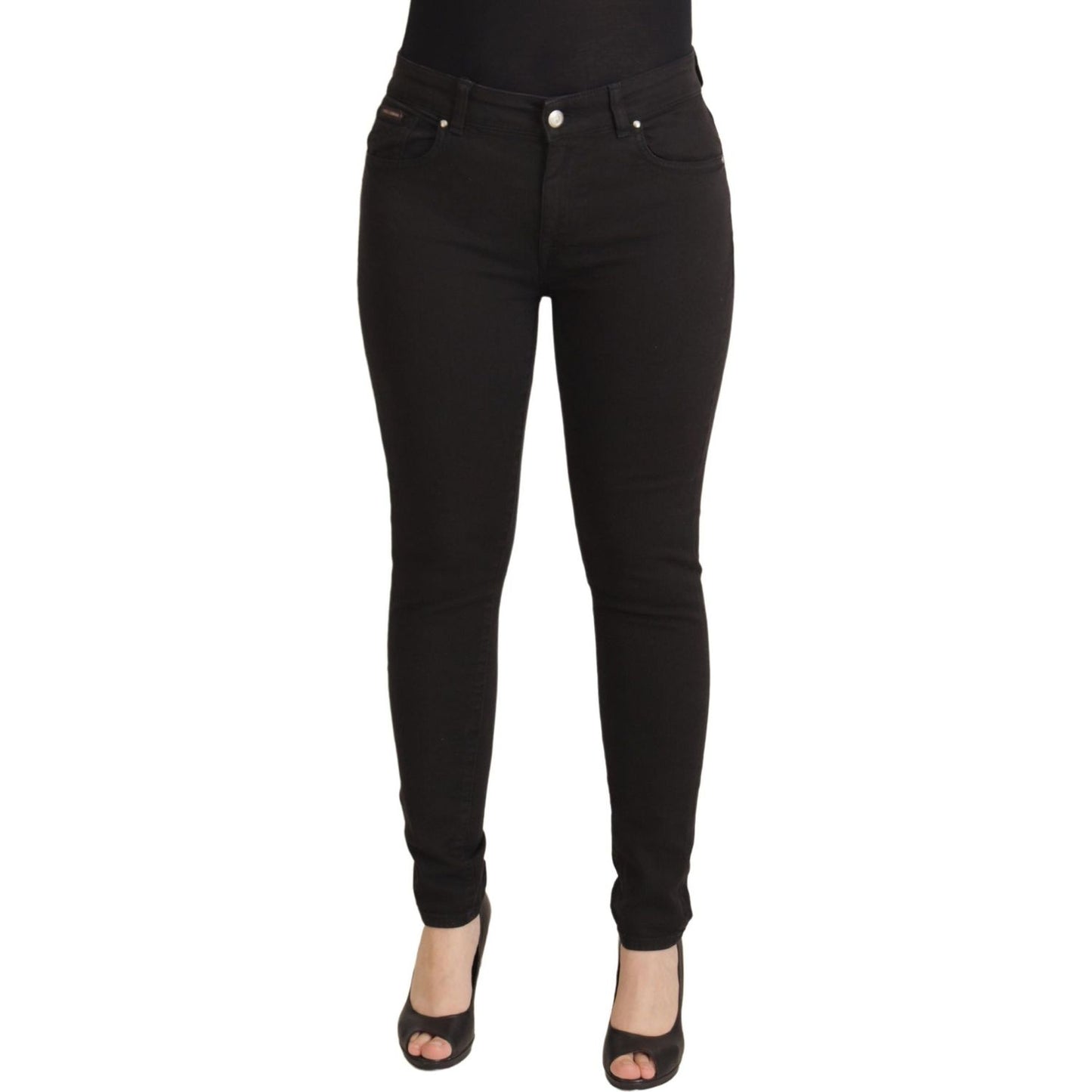 Dolce & Gabbana Black Mid Waist Skinny Denim Cotton Jeans PAN73087- 38
