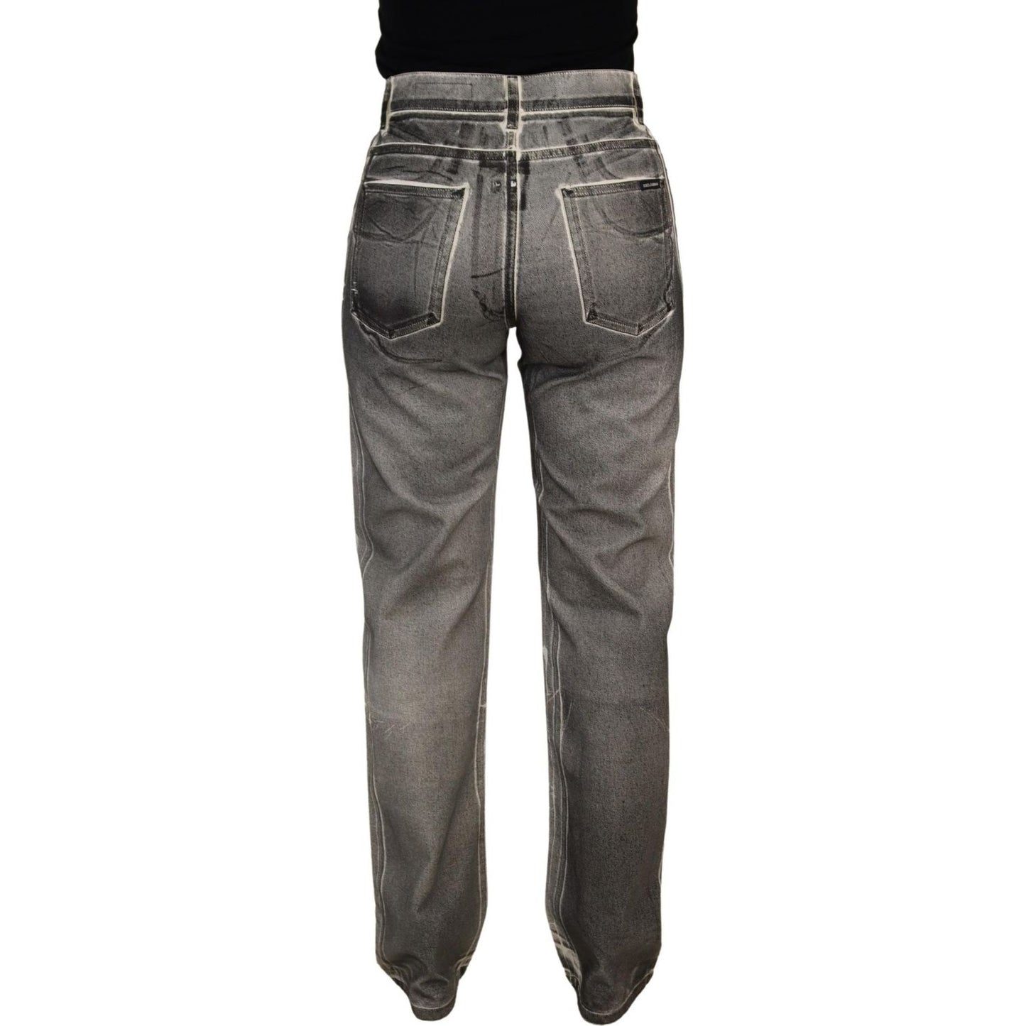 Dolce & Gabbana Grey Washed High Waist Denim Pants Cotton Jeans PAN73097 - 40