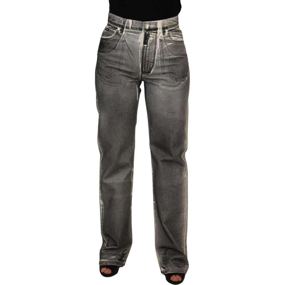 Dolce & Gabbana Grey Washed High Waist Denim Pants Cotton Jeans PAN73097 - 40