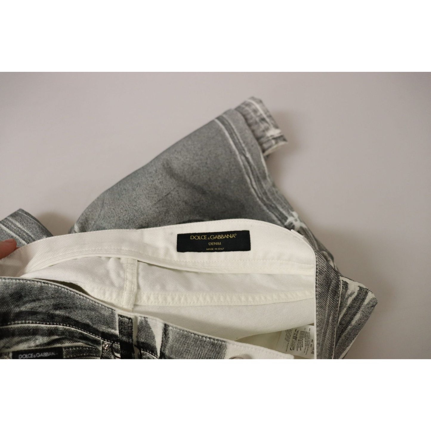 Dolce & Gabbana Grey Washed High Waist Denim Pants Cotton Jeans PAN73097 - 40
