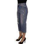 Dolce & Gabbana Blue Washed High Waist Cropped Denim Jeans PAN73105- 44