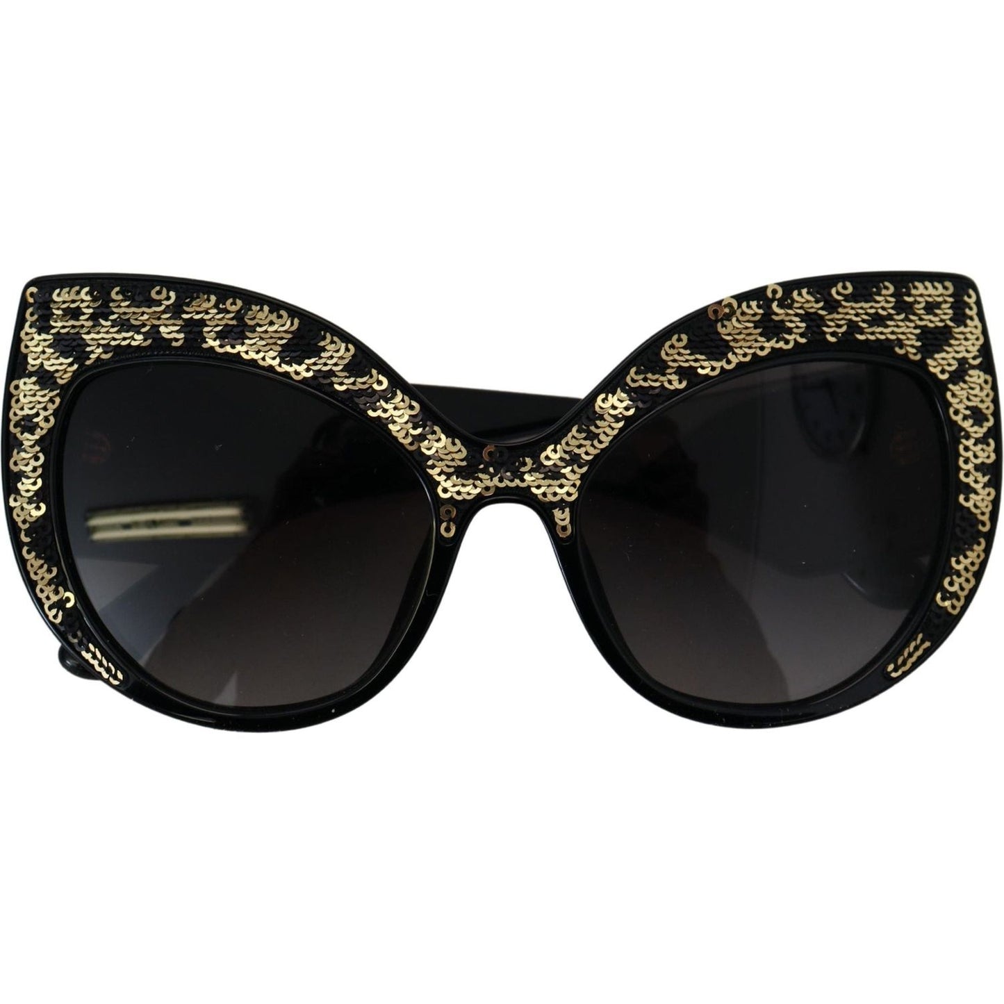 Dolce & Gabbana Black Gold Sequin Butterfly Polarized DG4326 Sunglasses GLA1189