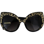 Dolce & Gabbana Black Gold Sequin Butterfly Polarized DG4326 Sunglasses GLA1189