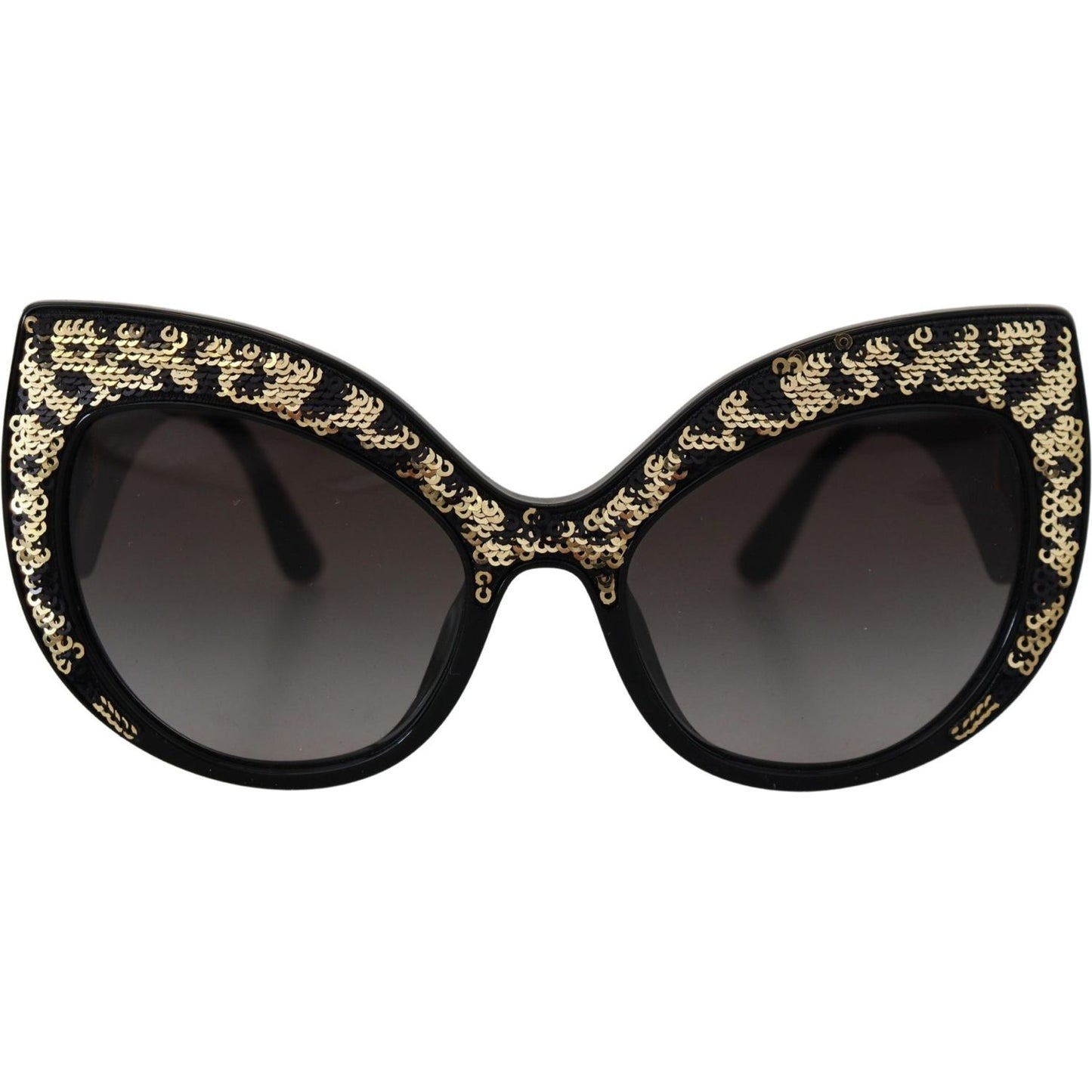 Dolce & Gabbana Black Gold Sequin Butterfly Polarized DG4326 Sunglasses GLA1189