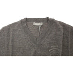Ermanno Scervino Chic Gray V-Neck Wool Blend Pullover Sweater Ermanno Scervino Dim Gray