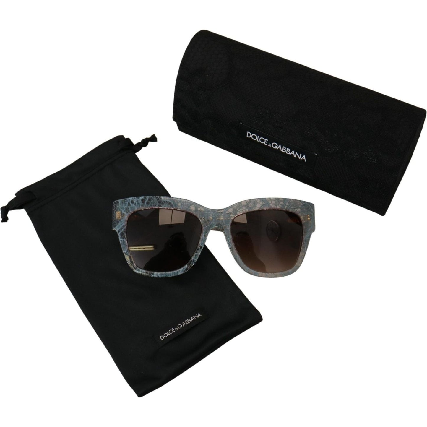 Dolce & Gabbana Blue Lace Acetate Crystal Butterfly DG4231 Sunglasses GLA1192