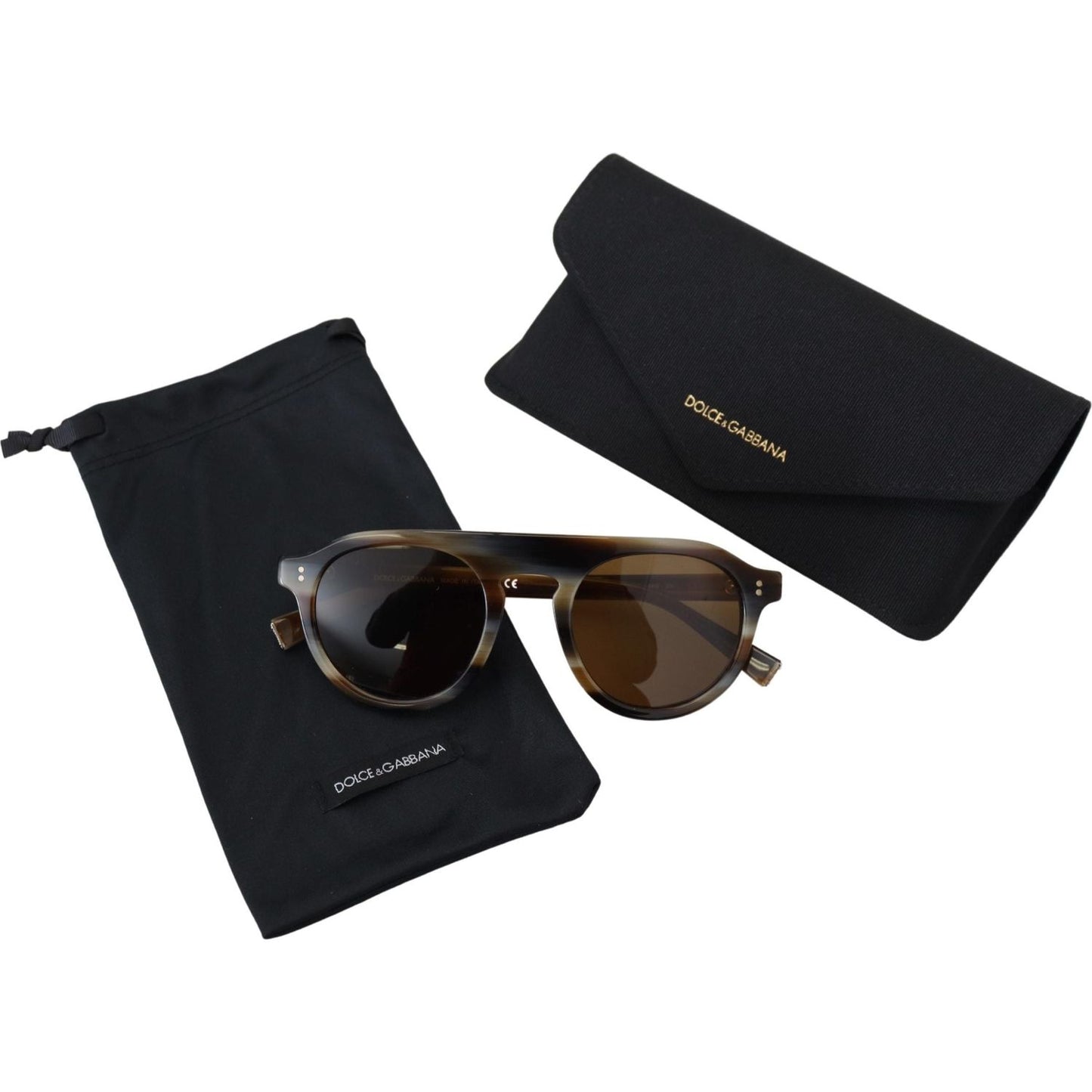 Dolce & Gabbana Brown Tortoise Oval Full Rim Eyewear DG4306 Sunglasses GLA1206