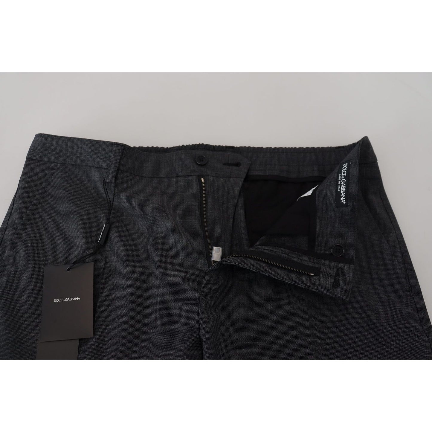 Dolce & Gabbana Gray Checked Cargo Trousers Stretch Pants PAN73255- 48