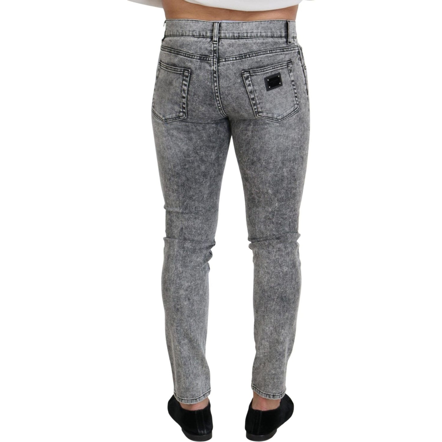 Dolce & Gabbana Gray Slim Fit Wash Stretch Cotton Denim Jeans PAN73359- 44