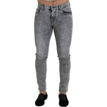 Dolce & Gabbana Gray Slim Fit Wash Stretch Cotton Denim Jeans PAN73359- 44