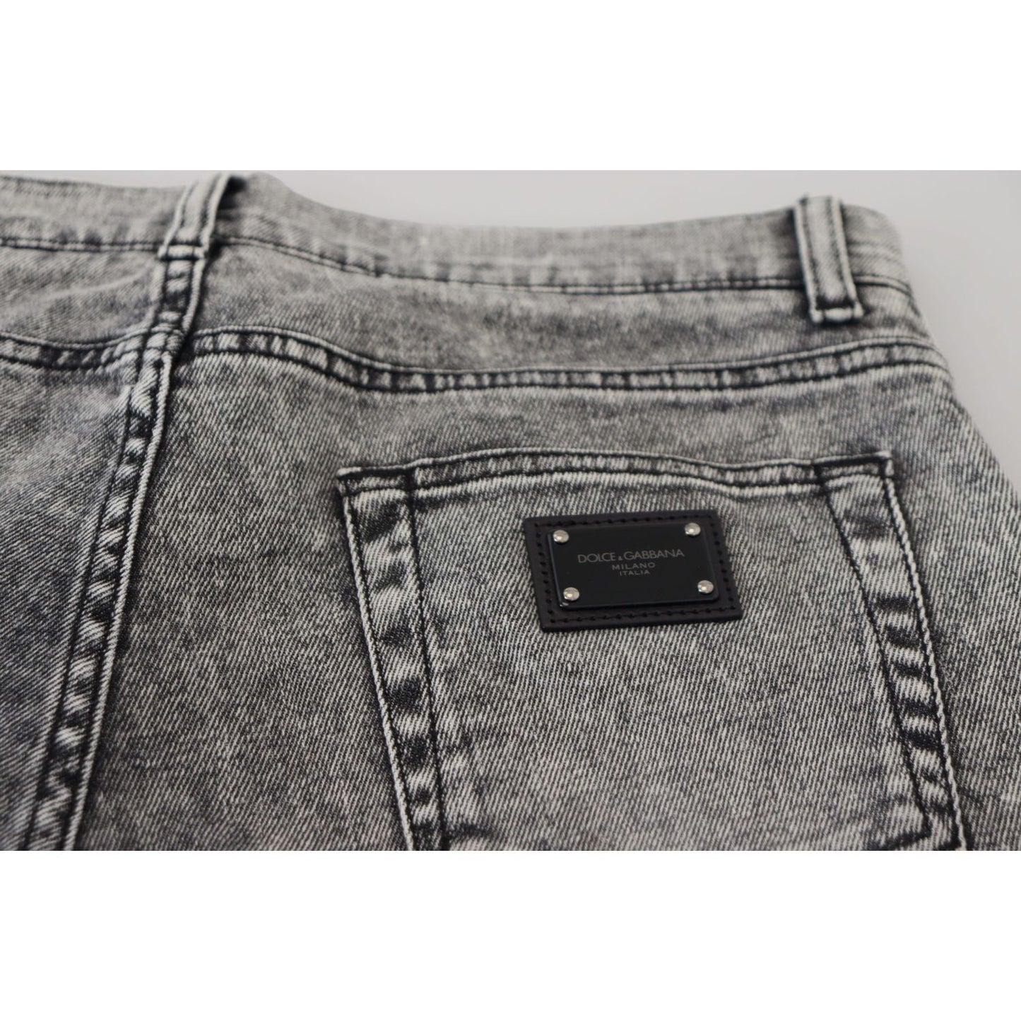 Dolce & Gabbana Gray Slim Fit Wash Stretch Cotton Denim Jeans PAN73359- 44
