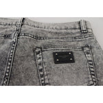 Dolce & Gabbana Gray Slim Fit Wash Stretch Cotton Denim Jeans PAN73359- 44